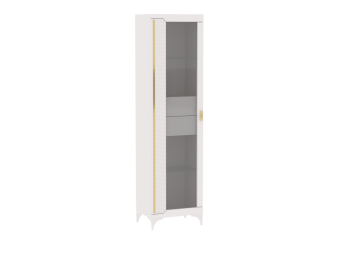 Пенал со стеклом узкий NEW Сиде Белый (СБК) в Асбесте - asbest.mebel-e96.ru