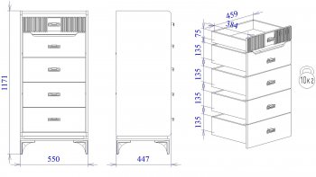 Комод высокий Сиде Белый (СБК) в Асбесте - asbest.mebel-e96.ru