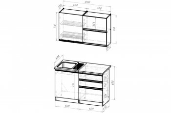 Кухонный гарнитур Сиена лайт 1200 мм (Герда) в Асбесте - asbest.mebel-e96.ru