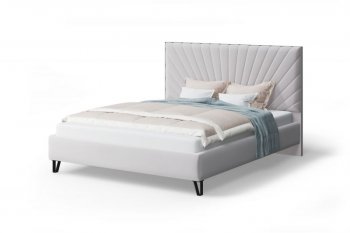 Кровать Сильвия мягкая Moonlight (серо-бежевый), 1600 (МЛК) в Асбесте - asbest.mebel-e96.ru