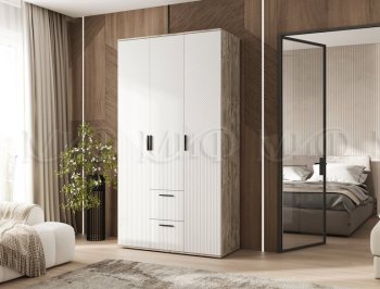 Шкаф 1200 мм Сильвия, дуб юкон/белый (Миф) в Асбесте - asbest.mebel-e96.ru