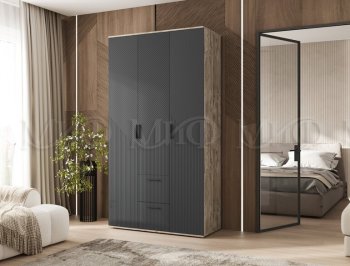 Шкаф 1200 мм Сильвия, дуб юкон/графит (Миф) в Асбесте - asbest.mebel-e96.ru