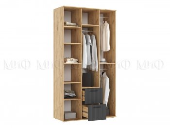 Шкаф 1200 мм Сильвия, крафт/графит (Миф) в Асбесте - asbest.mebel-e96.ru