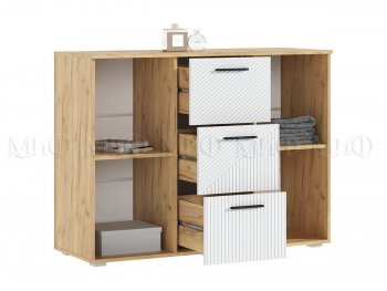 Комод Сильвия, крафт/белый (Миф) в Асбесте - asbest.mebel-e96.ru
