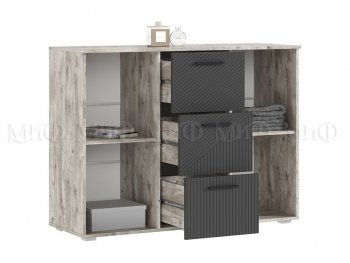 Комод Сильвия, дуб юкон/графит (Миф) в Асбесте - asbest.mebel-e96.ru