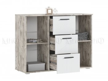 Комод Сильвия, дуб юкон/белый (Миф) в Асбесте - asbest.mebel-e96.ru