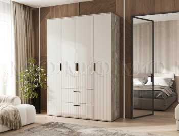 Шкаф 1600 мм Сильвия, дуб юкон/кашемир (Миф) в Асбесте - asbest.mebel-e96.ru