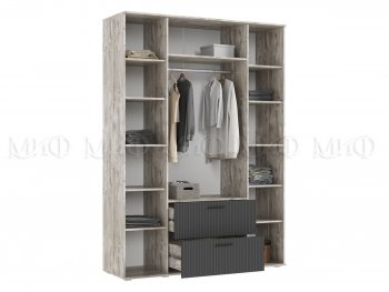 Шкаф 1600 мм Сильвия, дуб юкон/графит (Миф) в Асбесте - asbest.mebel-e96.ru