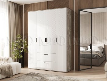 Шкаф 1600 мм Сильвия, дуб юкон/белый (Миф) в Асбесте - asbest.mebel-e96.ru