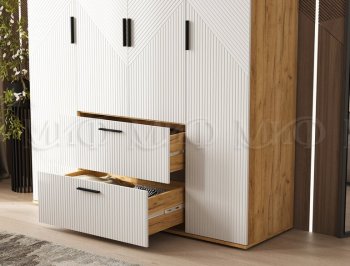 Шкаф 1600 мм Сильвия, крафт/белый (Миф) в Асбесте - asbest.mebel-e96.ru