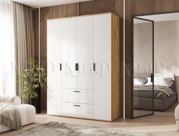 Шкаф 1600 мм Сильвия, крафт/белый (Миф) в Асбесте - asbest.mebel-e96.ru