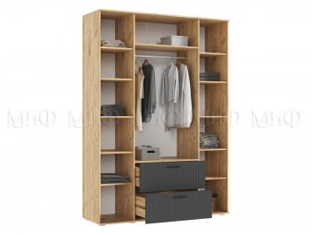 Шкаф 1600 мм Сильвия, крафт/графит (Миф) в Асбесте - asbest.mebel-e96.ru
