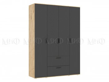 Шкаф 1600 мм Сильвия, крафт/графит (Миф) в Асбесте - asbest.mebel-e96.ru