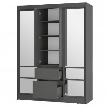 Шкаф-купе 1600 мм Симпл ШКК-06 графит (БТС) в Асбесте - asbest.mebel-e96.ru