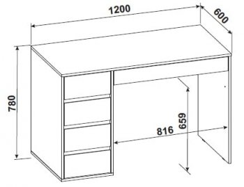 Стол компьютерный №13+пенал ШК-5 (СВ) в Асбесте - asbest.mebel-e96.ru