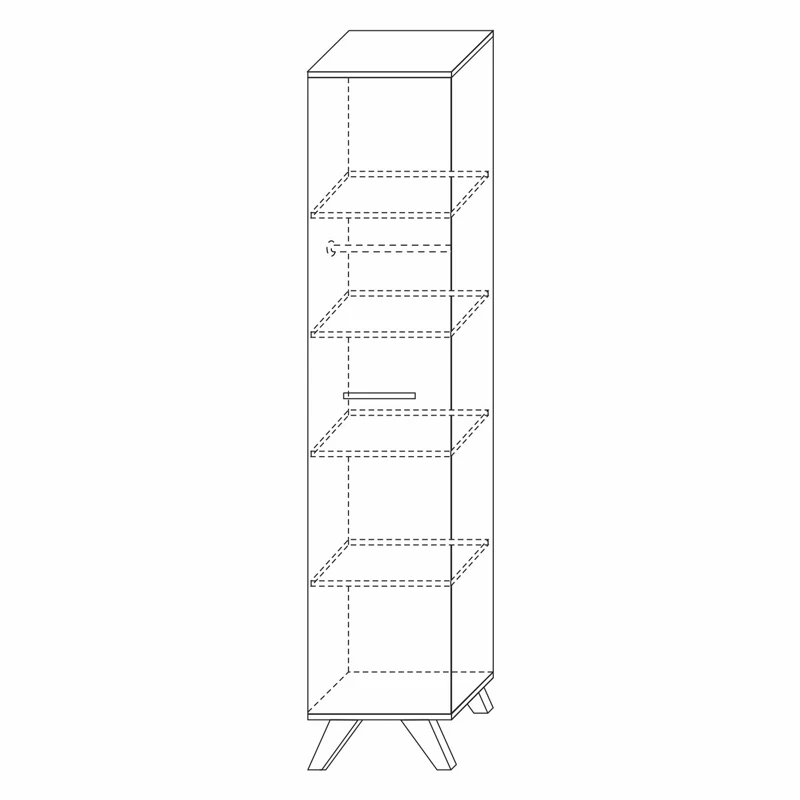 Шкаф-пенал 400 мм Вега Скандинавия, белый гл.(Кураж) в Асбесте - asbest.mebel-e96.ru