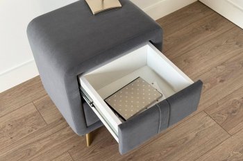 Тумба прикроватная Софи 2 графит (Мебельсон) в Асбесте - asbest.mebel-e96.ru