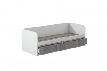 Кровать Соната 900 белый/крафт серый (Зарон) в Асбесте - asbest.mebel-e96.ru