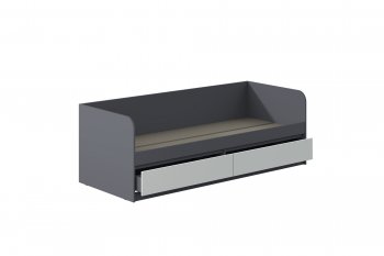 Кровать Соната 900 графит/белый (Зарон) в Асбесте - asbest.mebel-e96.ru