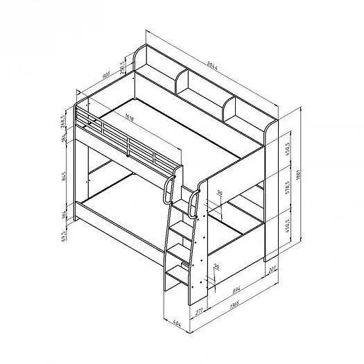 Двухъярусная кровать Соня-5 левая (ФМ) в Асбесте - asbest.mebel-e96.ru