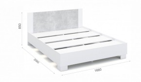 Спальня Аврора Кровать 160 со встроенным основанием под матрас Белый/Ателье светлый в Асбесте - asbest.mebel-e96.ru