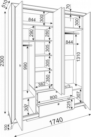 Спальный гарнитур Саванна модульный (Риннер) в Асбесте - asbest.mebel-e96.ru