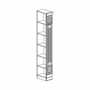 Стеллаж торцевой Лючия 190 дуб оксфорд серый (Яна) в Асбесте - asbest.mebel-e96.ru