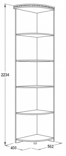 Стеллаж угловой Ольга-13 (400*562) в Асбесте - asbest.mebel-e96.ru