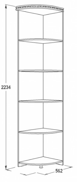 Стеллаж угловой Ольга-13 (562*562) в Асбесте - asbest.mebel-e96.ru