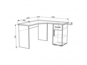 Стол компьютерный угловой Лайт-1 (1200) в Асбесте - asbest.mebel-e96.ru