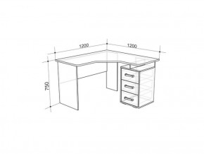 Стол компьютерный угловой Лайт-2 (1200) в Асбесте - asbest.mebel-e96.ru