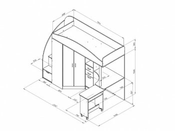 Кровать-чердак Теремок 1 Гранд Белый/оранжевый (ФМ) в Асбесте - asbest.mebel-e96.ru