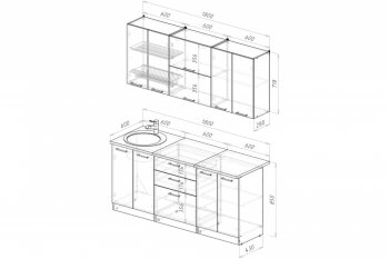 Кухонный гарнитур Терция макси 2 1800 мм (Герда) в Асбесте - asbest.mebel-e96.ru