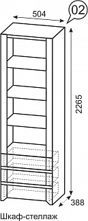 Шкаф-стеллаж №2 Твист (ИжМ) в Асбесте - asbest.mebel-e96.ru