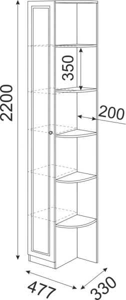 Угловой пристрой Беатрис (модуль 13) левый (Риннер) в Асбесте - asbest.mebel-e96.ru