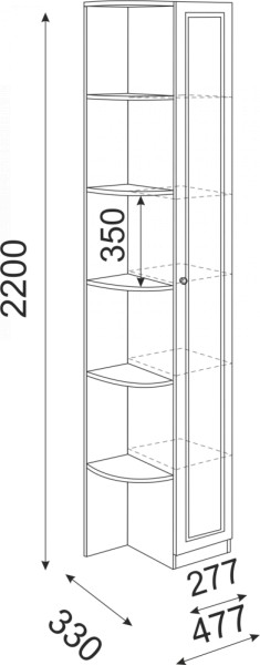 Угловой пристрой Беатрис (модуль 14) правый (Риннер) в Асбесте - asbest.mebel-e96.ru