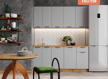 КУхонный гарнитур Валерия 1800 мм вотан/серый (Сурская) в Асбесте - asbest.mebel-e96.ru