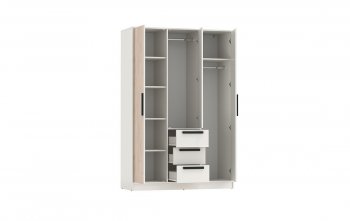 Шкаф 1300 мм 83.08 Вегас (3-х дв.) белый (Олмеко) в Асбесте - asbest.mebel-e96.ru