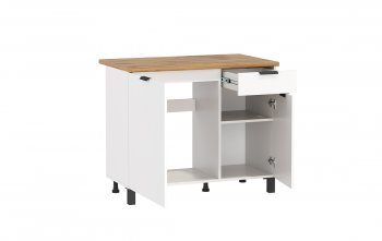 Шкаф нижний Венера (1000) ЛДСП белый (Олмеко) в Асбесте - asbest.mebel-e96.ru