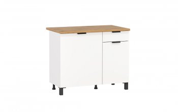 Шкаф нижний Венера (1000) ЛДСП белый (Олмеко) в Асбесте - asbest.mebel-e96.ru