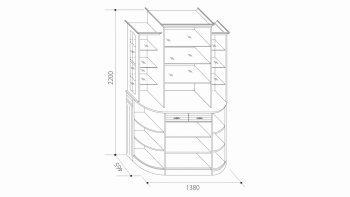 Шкаф универсальный с зеркалами Венеция В-1 (Мар) в Асбесте - asbest.mebel-e96.ru