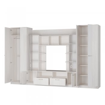 Стенка Венеция ясень белый (БТС) в Асбесте - asbest.mebel-e96.ru