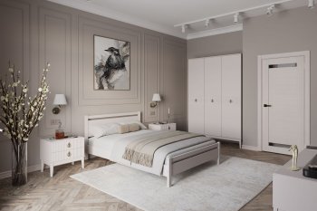 Кровать из массива Вероника-1 Льняной (БМ) в Асбесте - asbest.mebel-e96.ru
