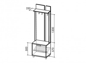 Вешалка 600 West Модуль 1 (Риннер) в Асбесте - asbest.mebel-e96.ru