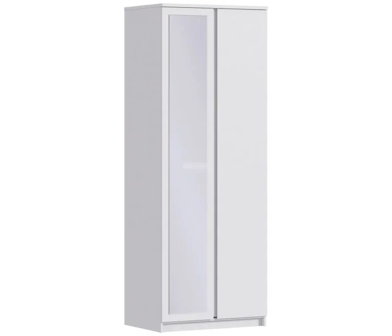 Шкаф 800 мм 2х дверный с зеркалом Веста СБ-2259 (Белый) (СП) в Асбесте - asbest.mebel-e96.ru