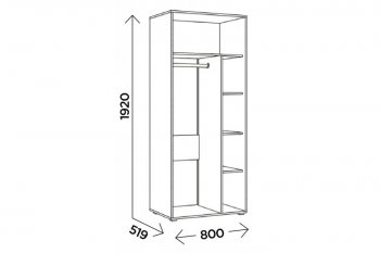 Шкаф 800 мм Виллитус М1 (Комфорт) в Асбесте - asbest.mebel-e96.ru