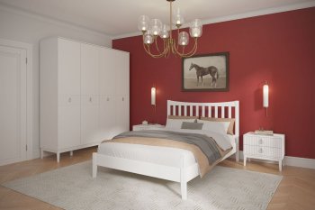 Кровать из массива Виола белый античный (БМ) в Асбесте - asbest.mebel-e96.ru