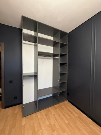 Шкаф 1600 мм 4-х створчатый Норд с антресолью графит (Миф) в Асбесте - asbest.mebel-e96.ru