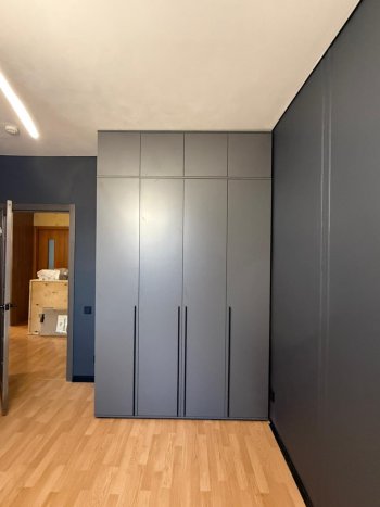 Шкаф 1600 мм 4-х створчатый Норд с антресолью графит (Миф) в Асбесте - asbest.mebel-e96.ru