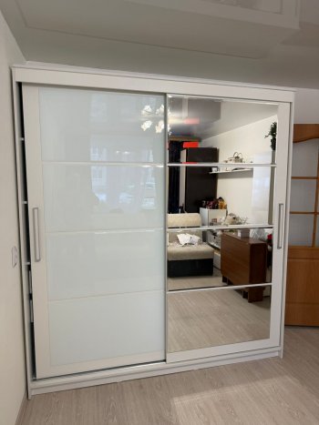 Шкаф-купе Крафт-6 белый ясень 2000 мм (БТС) в Асбесте - asbest.mebel-e96.ru